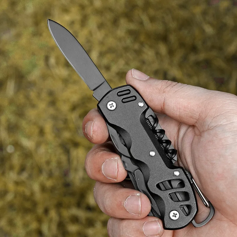 Multi-Functional Camping Survival Knife, A Unique Gift For Men, Such As Father And Husband, 12-In-1 Swiss Knife, Stainless Steel