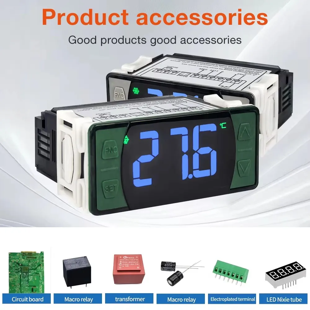 SH-512E Digital Temperature Controller 115V/230V Refrigerator Freezer Thermostat Cooling Heating Defrost Fan Delay Start