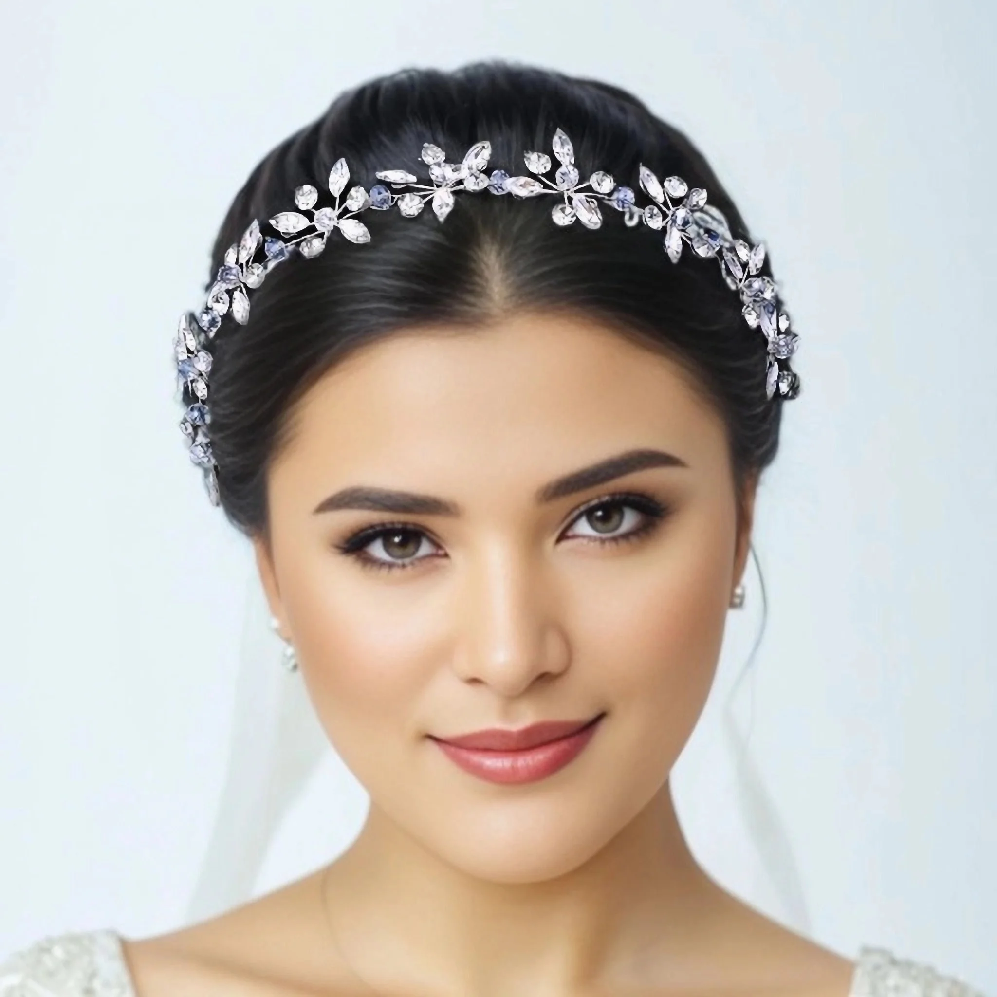 

Women's Fashion Headpiece for Banquet Party Hair Accessories Handmade HairBand Wedding Bride Rhinestone Headband HP731