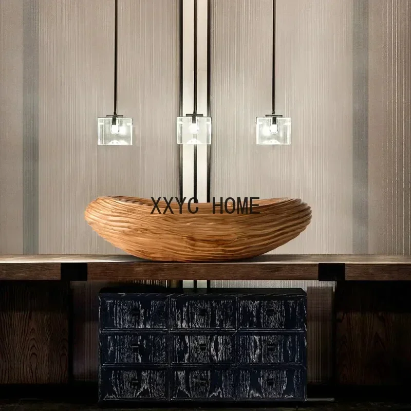 Handmade Wood Carving Crafts Abstract Creative Sculpture Artwork Living Room Hallway Decoration Ornaments