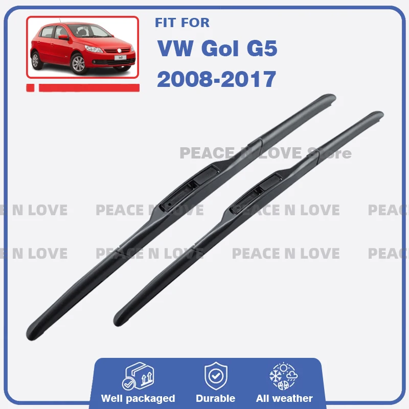 Escobillas de limpiaparabrisas delanteras de coche para Volkswagen VW Gol G5 2008-2017 Voyage Saveiro parabrisas ventana accesorios de goma para automóviles