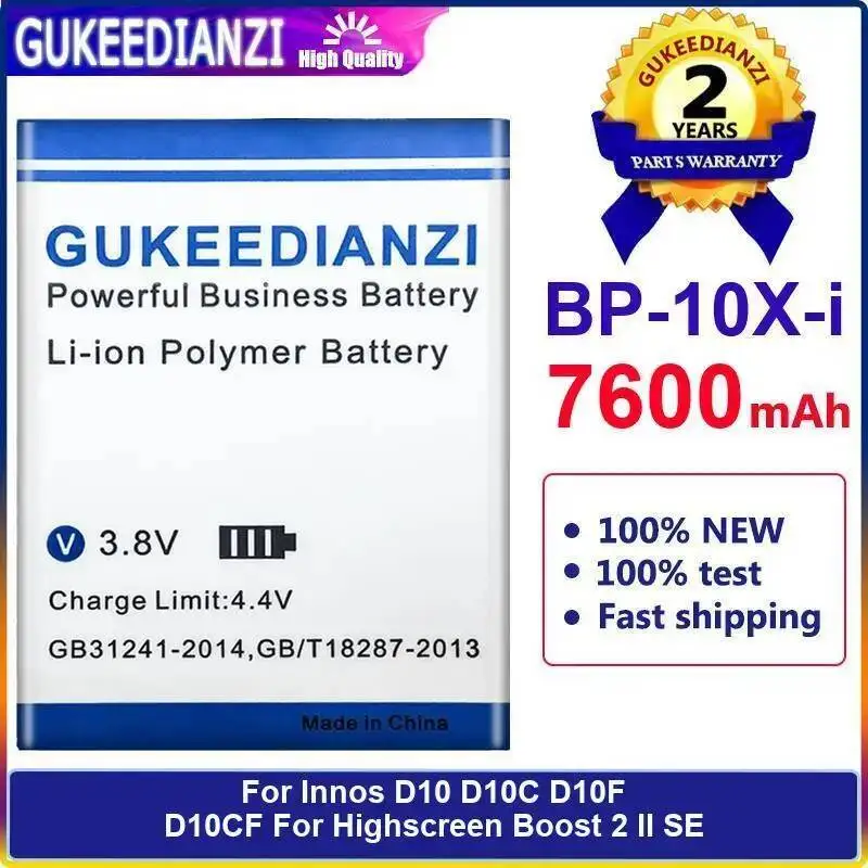 Для Highscreen Innos D10 D10C D10F D10CF Boost 2 II SE 7600 мАч надежный аккумулятор для мобильного телефона высокая совместимость BP-10X-I Для Highscreen Innos D10 D10C D10F D10CF Boost 2 II SE 7600 мАч надежный аккумулятор для мобильного телефона высокая совместимость BP-10X-I