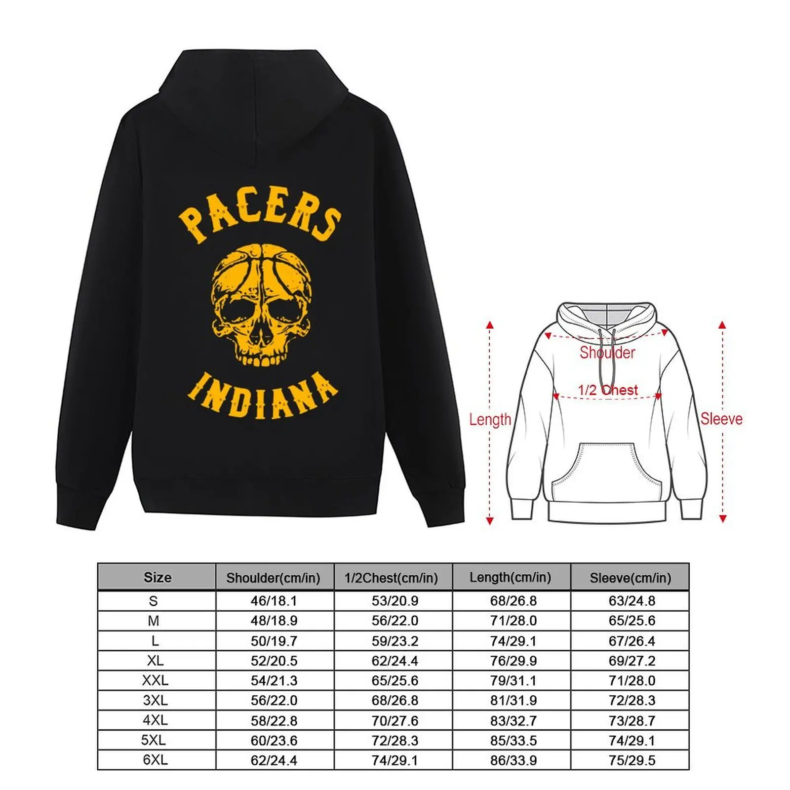 Pacers الجمجمة هوديي الخريف سترة الرجال الرجال العرق قميص مجموعة أزياء الرجال الخريف هوديي رجل