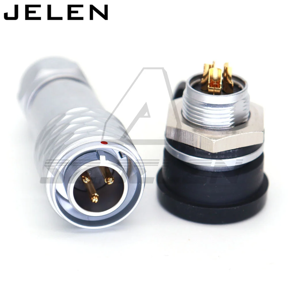 SF12 series 2 3 4 5 6 7 9pin metal waterproof connector plugs and sockets, IP67 2pin waterproof male  female connectors