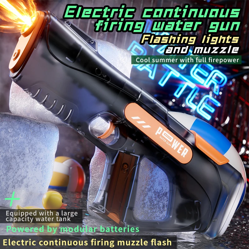 Led Simulated Firing Electric Water Gun Toys for Kids Continuous Shooting Automatic Water Blasters Children Summer Outdoor Toy view 2