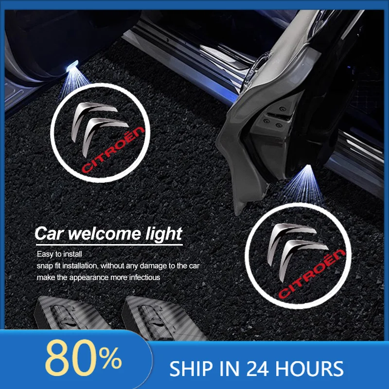 

Car Stickers 2Pcs LED Welcome Lights Car Door Emblem Projector Lamps For Citroen Celysee C6 C3 C5 C1 C2 C4 Aircross Picasso Cact