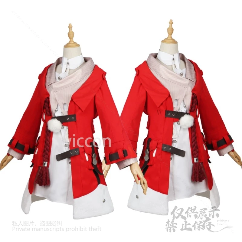 Gioco Anime Honkai Star Rail Cosplay Clara Costume Gioco di ruolo Abito rosso Scarpe per capelli lunghi Parrucca per le donne Festa di Halloween personalizzata