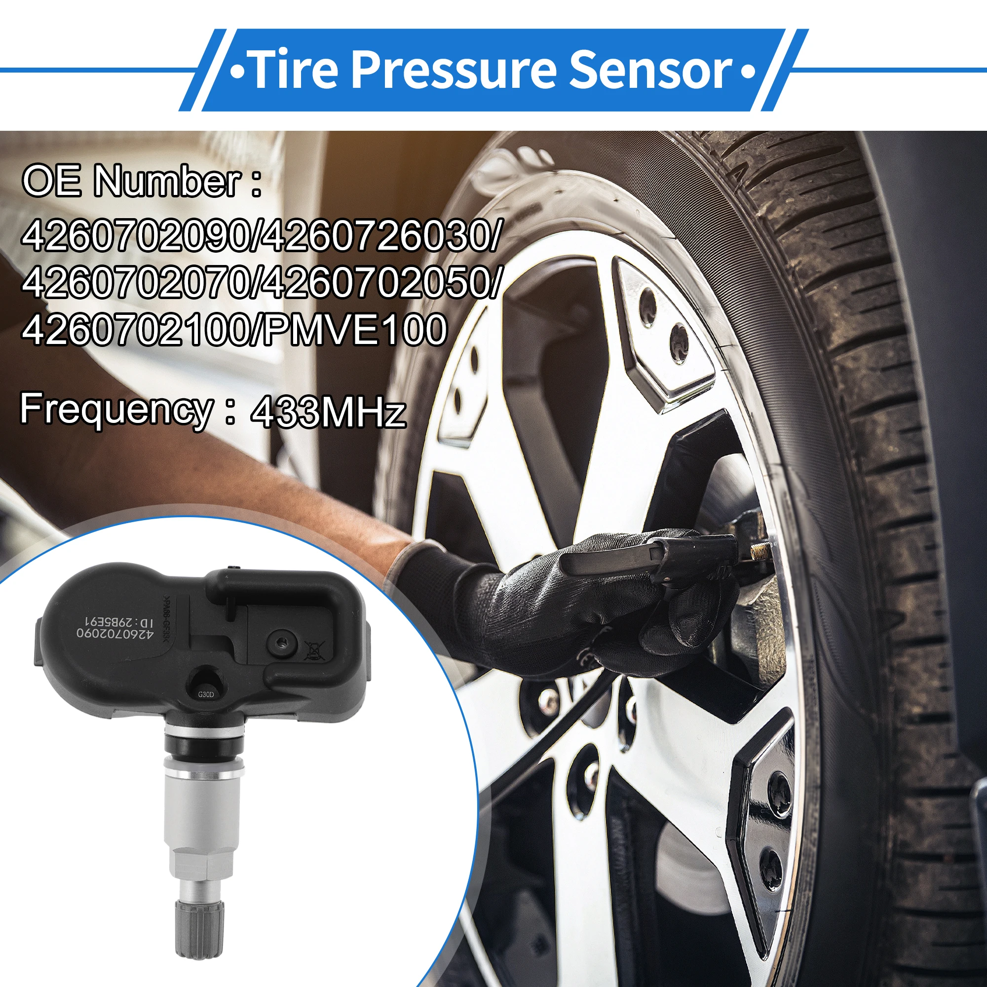 

UXCELL Датчик давления в шинах Датчик TPMS 433 МГц No 4260702090/4260726030/4260702070 для Toyota 4Runner 2003-2019
