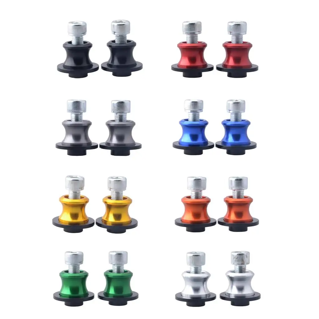 Pack of 2 10MM Motorcycle Swingarm Spools Sliders Screw CNC Swing Stand