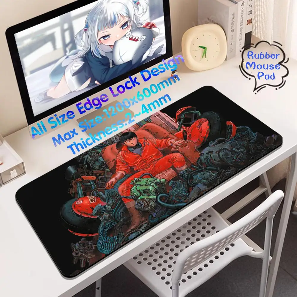 

A_akira Mouse Laptop Gamer Pad Rubber Mouse Pad 4mm High Definition Printing Super Big Large Anime Playmat Edge Lock Desk Mat