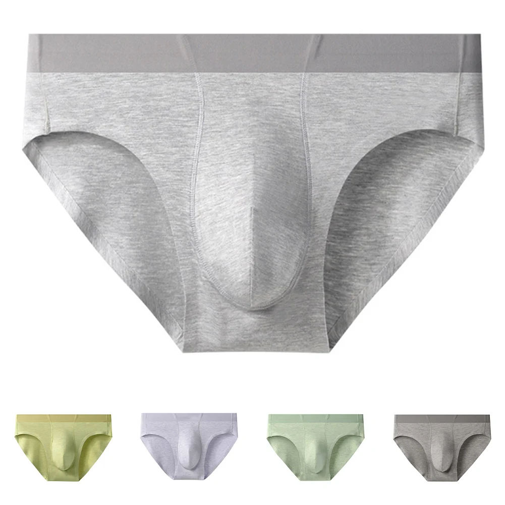 Men Bamboo-Fiber U-shaped Pouch Briefs Underwear Seamless Soft Breathable Pantie Men's U Bulge Pouch Underwear