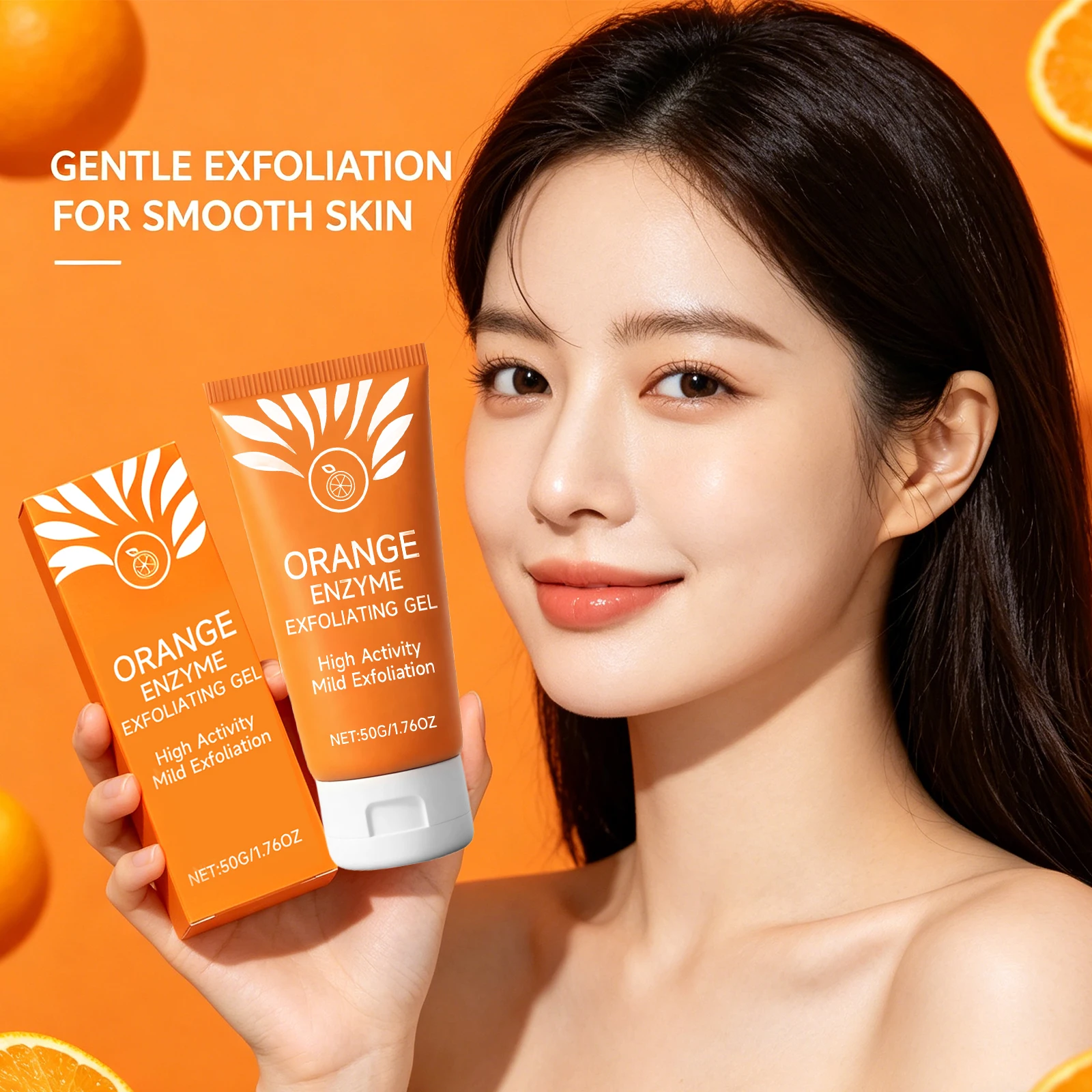 Orange Exfoliation Gel for Face and Body Care Softens and Purifies Skin Deep Cleanses Pores Removes Dead Skin Cells Skin Smooth