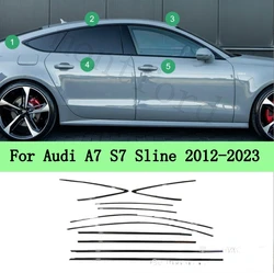 Styl czarny samochodu stalowe listwy okienne klosz do Audi wykończenia A7 S7 Sline 2012-2023