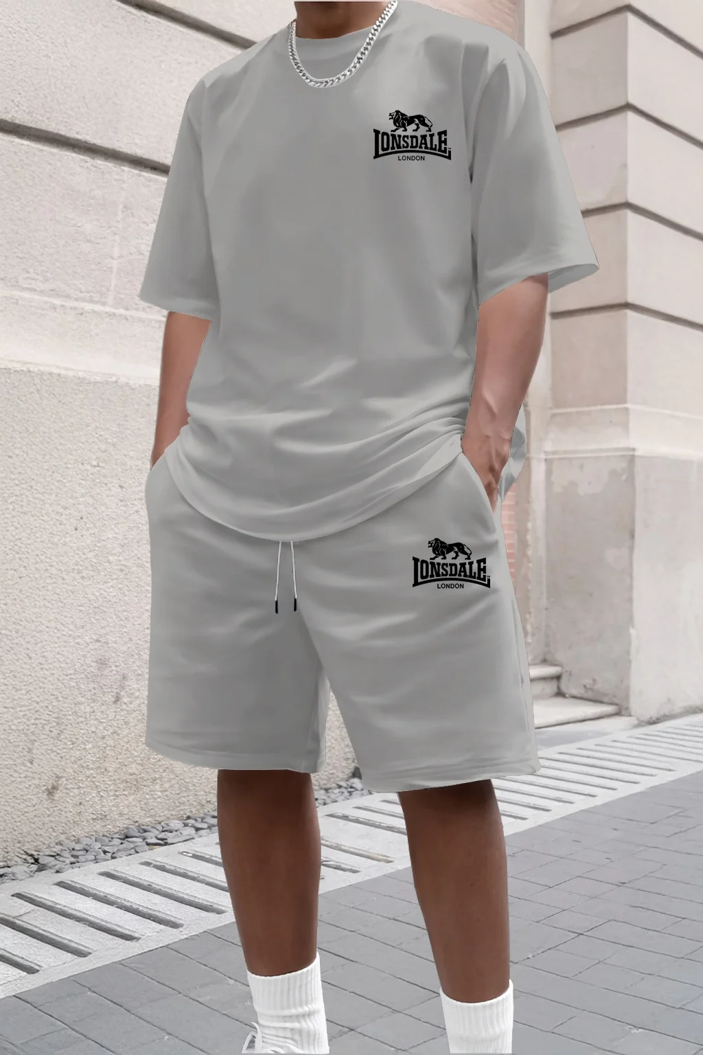 

2026 Summer New Men's Set Letter Print Casual Fashion T-shirt Short Sleeve Shorts Sportswear Casual Everyday Wear for Both Men A