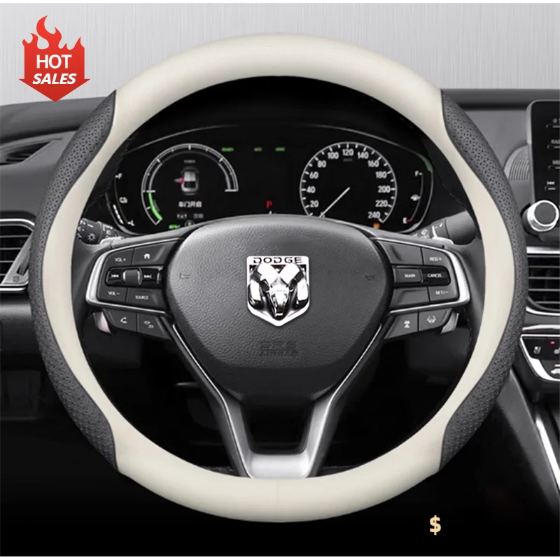 

Leather Car Steering Wheel Cover for Dodge Ram 1500 2500 3500 2014 - 2019 2020 2021 2022 2023 2024 Auto Interior Accessories