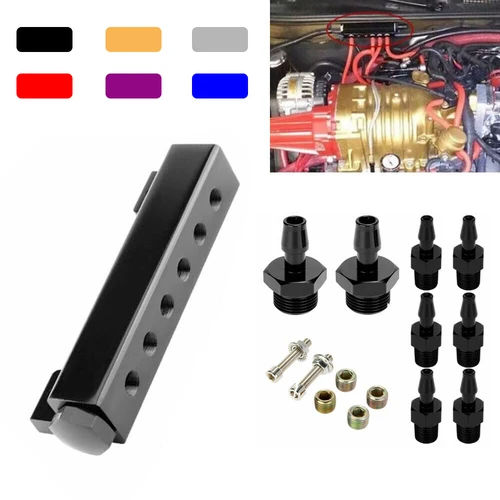 Kit de colector de vacío de 6 puertos NPT de 1/8 ""para colector de admisión Turbo Boost para BMW