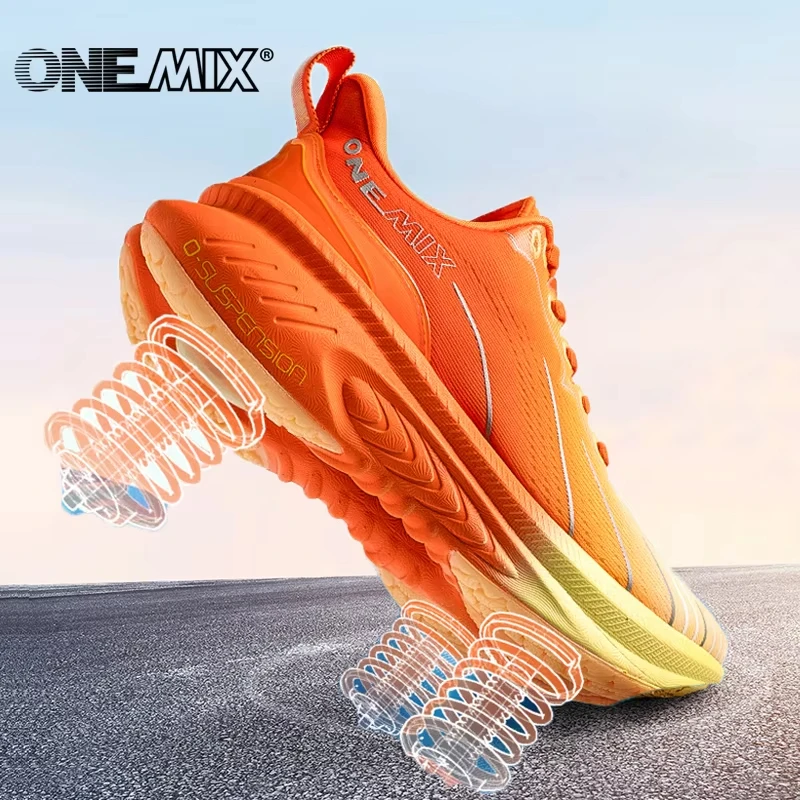 ONEMIX Nowe Amortyzowane Buty do Biegania Damskie Jesień Zima Buty do Ciężkiego Biegania Sznurowane Damskie Buty do Skakania na Skakance Tańca Antypoślizgowe Sneakersy Outdoorowe — zdjęcie 3