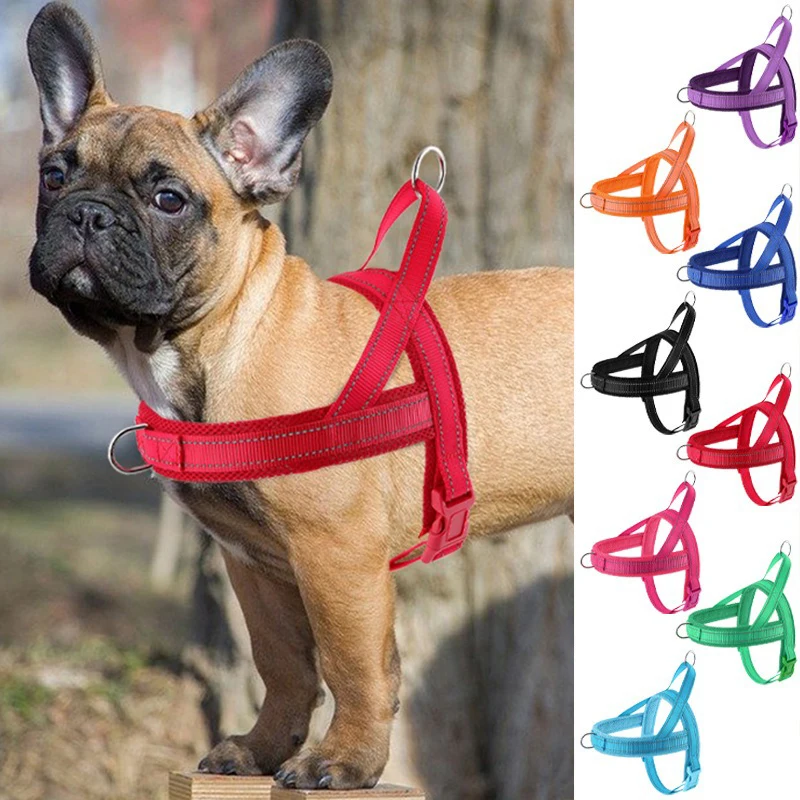 

New Vest Harness for Small Medium Dogs Anti Break Safety Buckle Nylon Teddy Bear Leash Accessories Light Reflective Cat Products