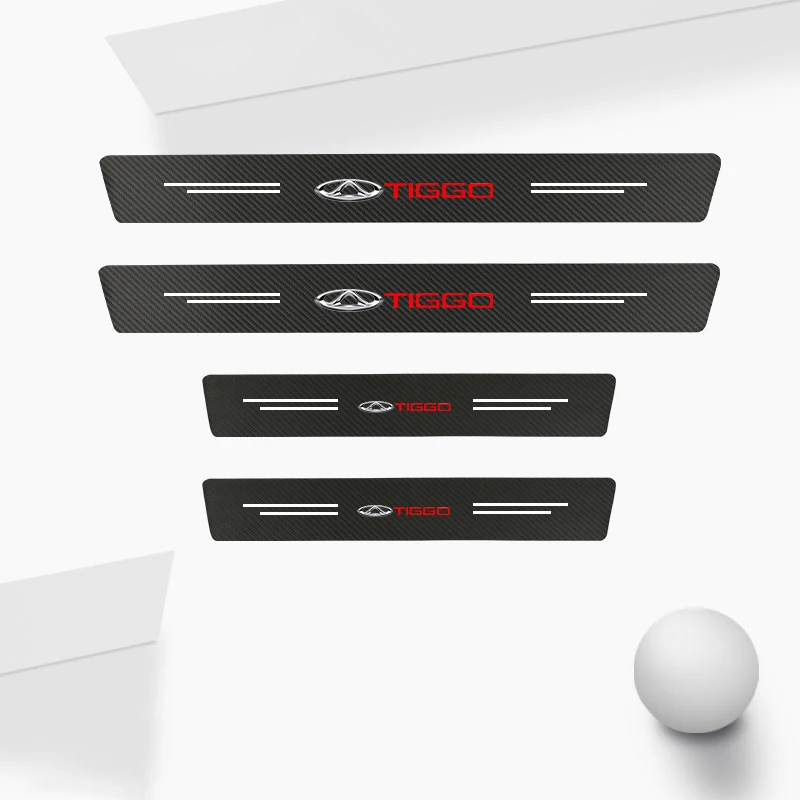 Защитные наклейки на пороги автомобиля, 4 шт., кожаные карбоновые наклейки для Chery Tiggo 2 3 4 5 6 7 8 3X 5X Pro T11, декор из волокна, наклейка порог