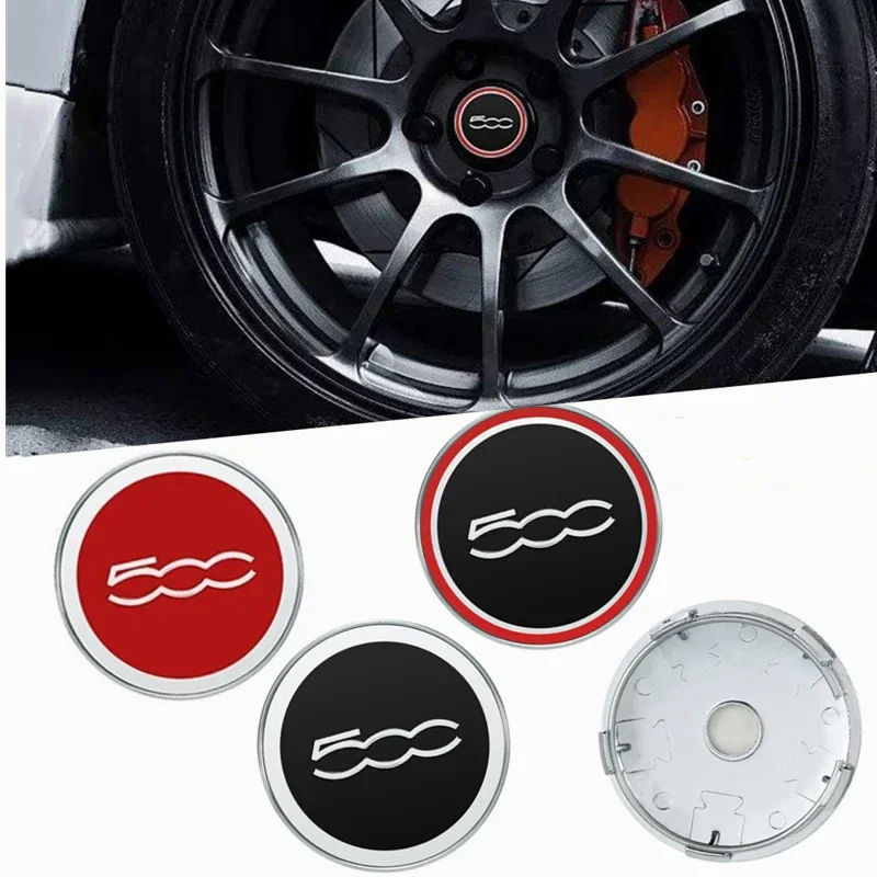 4PCS 60mm 500 Logo Car Wheel Center Hub Caps Covers for Fiat 124 125 600 695 Punto Stilo Bravo Ducato Freemont Accessories