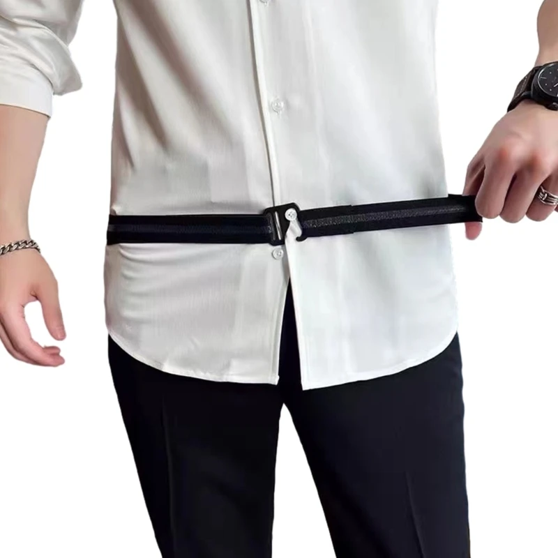 

Casual Shirt Fixation Belt for Pants Adult Unisex Waistbelt Casual Waistband Adjustable Waiststrap for Business Shirt DXAA