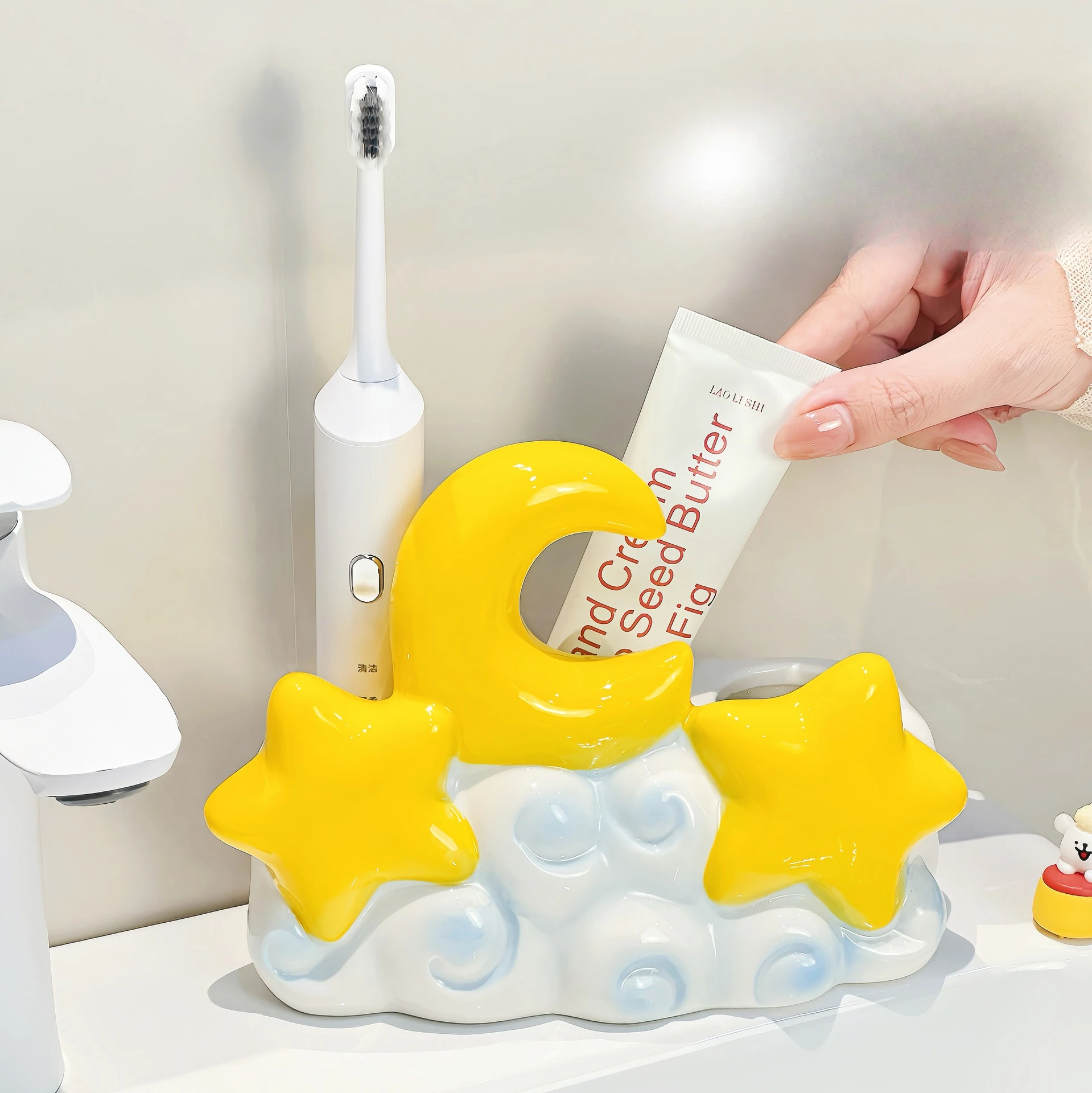 Creative Electric Toothbrush Holder Ceramic Teeth Storage Holder Toothbrush Toothpaste Storage Holder