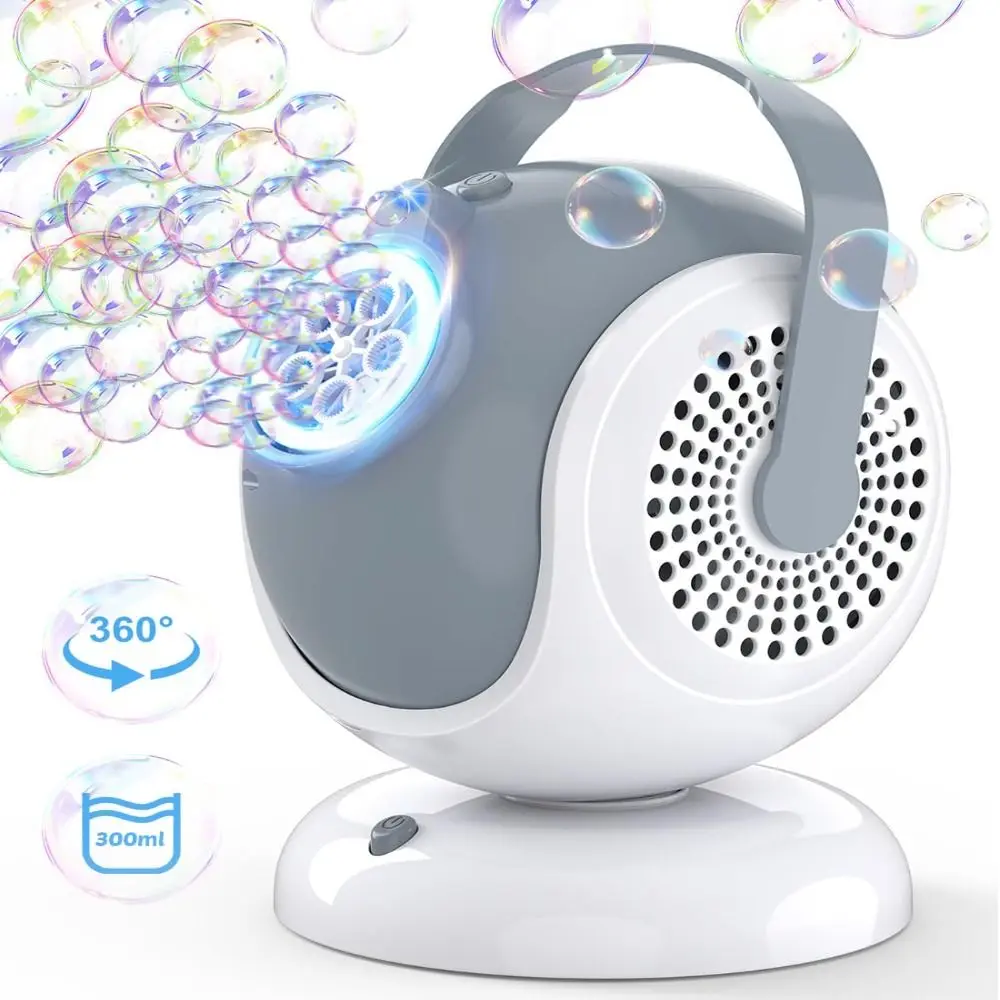 New 360° Oscillation Bubble Machine 60° Adjustment Innovative Automatic Bubbles Blower Multifunctional Bubble Toys Kid