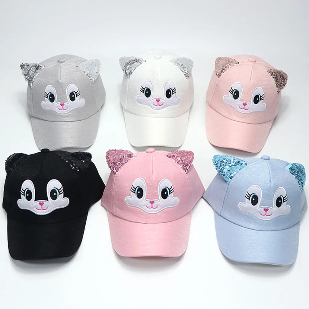 Baby Hat Cartoon Child Korean Cat Ears Cotton Baseball Caps Spring Summer Baby Boy Girl Sun Hats Beanies Kids Photography Props