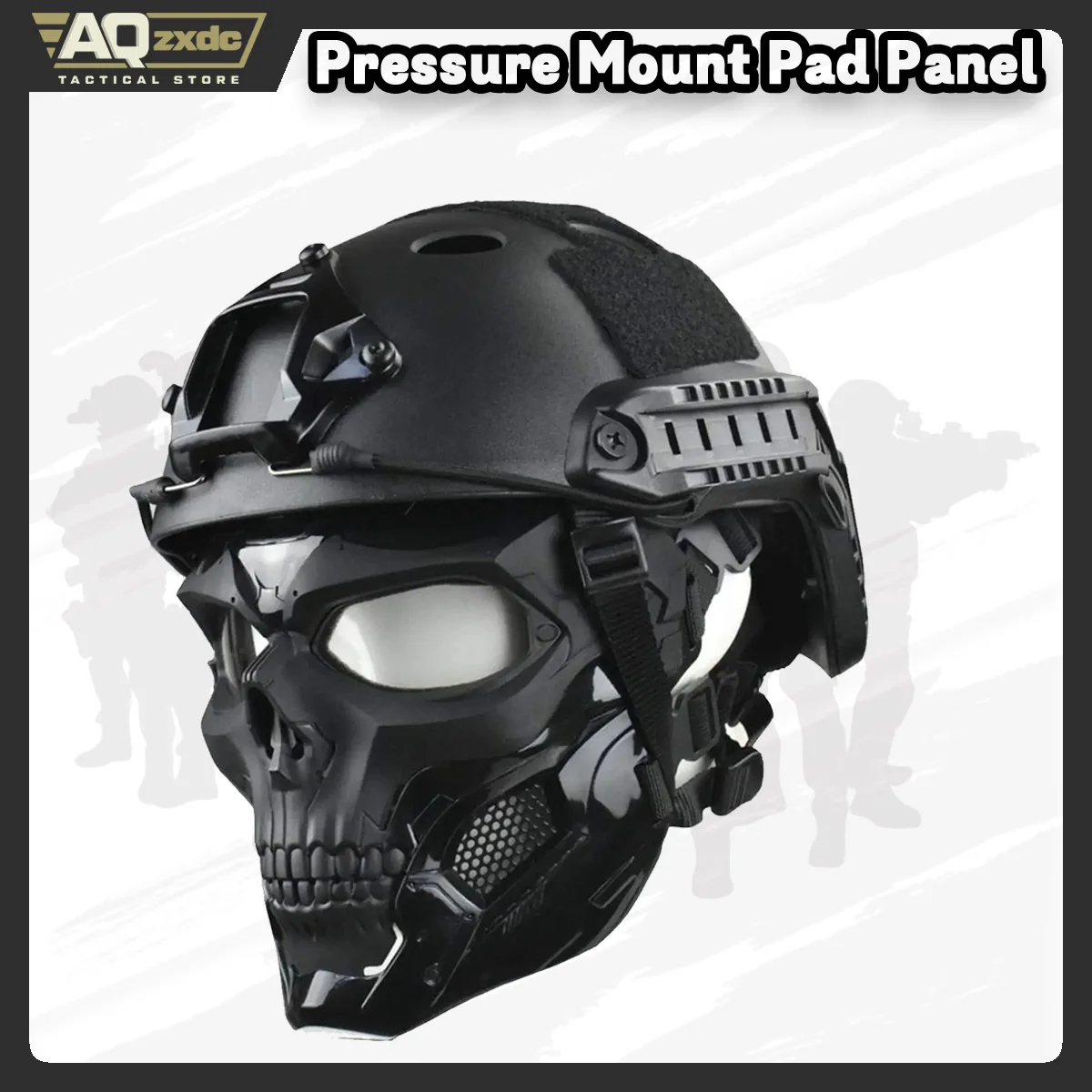 AQzxc Tactical Mask Protective Full Face Clear Goggle Skull mask Dual Mode Wearing Design Adjustable Strap, for Paintball Game