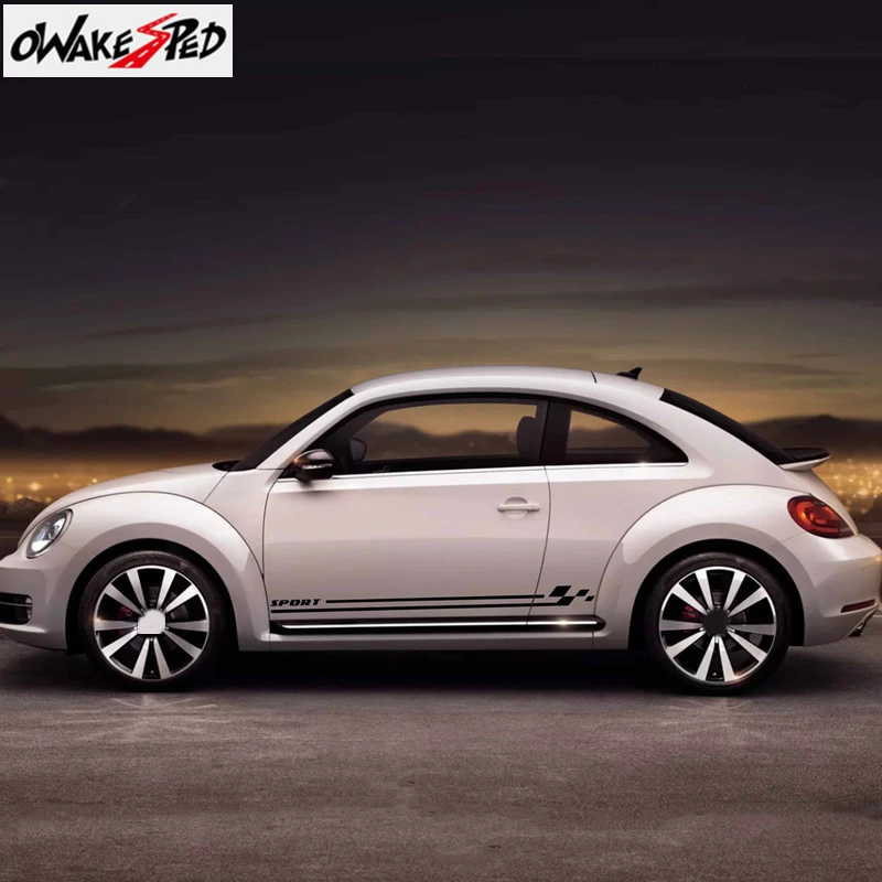 2PCS Door Stripe Sticker Vinyl Film Racing Style Decal Beetle 2015 2009 Cabriolet Auto Tuning Accessories - view 2