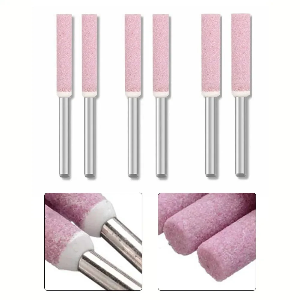 6Pcs Chainsaw Sharpener Grinding Head 4/4.8/5.5mm 3mm Shank For Stone File Grinding Tools Electric Grinder Garden Tool Parts