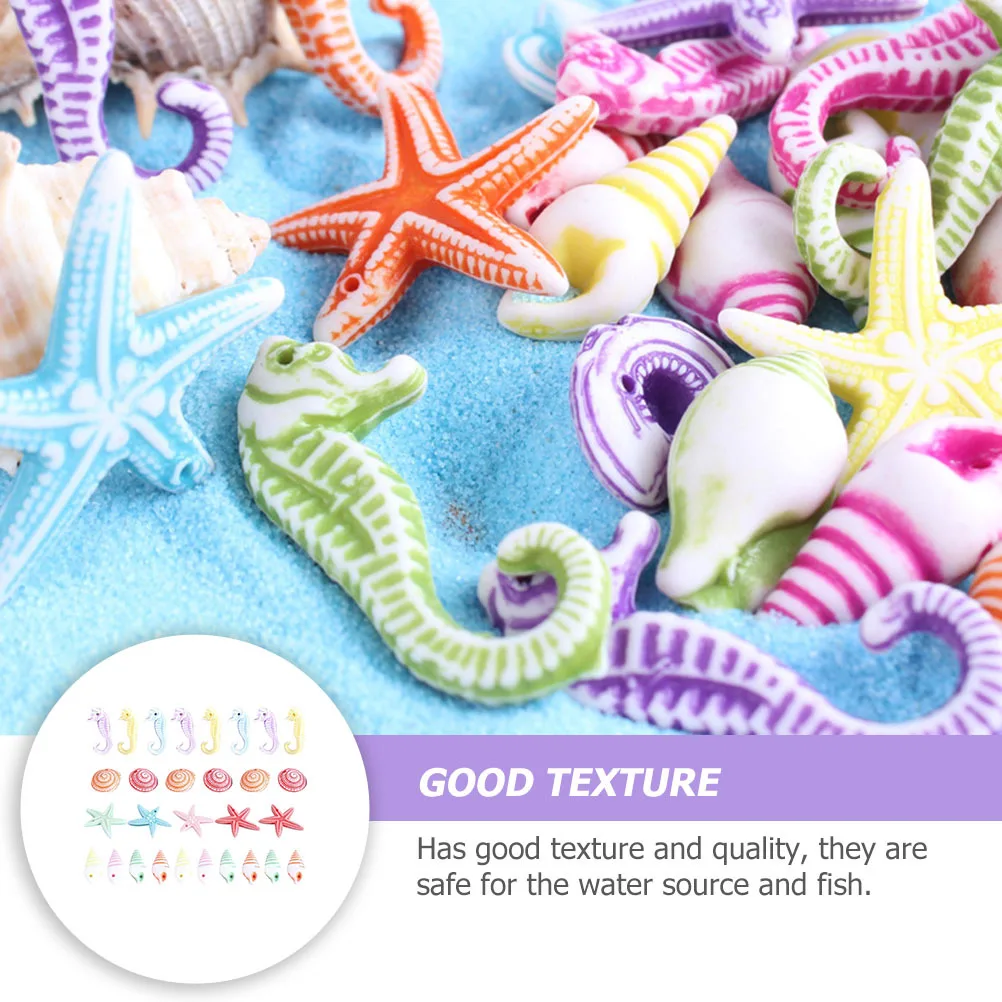 

50Pcs Marine Resin Ornaments Mini Fish Tank Decor Aquarium Adornments Creative Ocean Micro Landscape Decoration