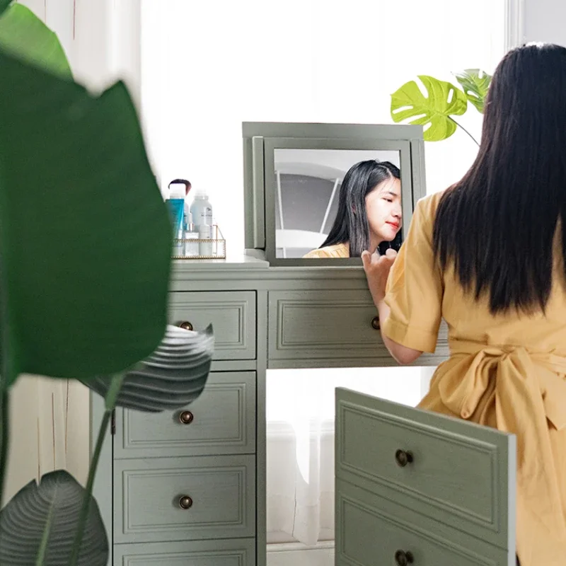 

Flip Dresser Storage Cabinet Integrated Bedroom Beauty Table Makeup Cabinet American Dressing Table