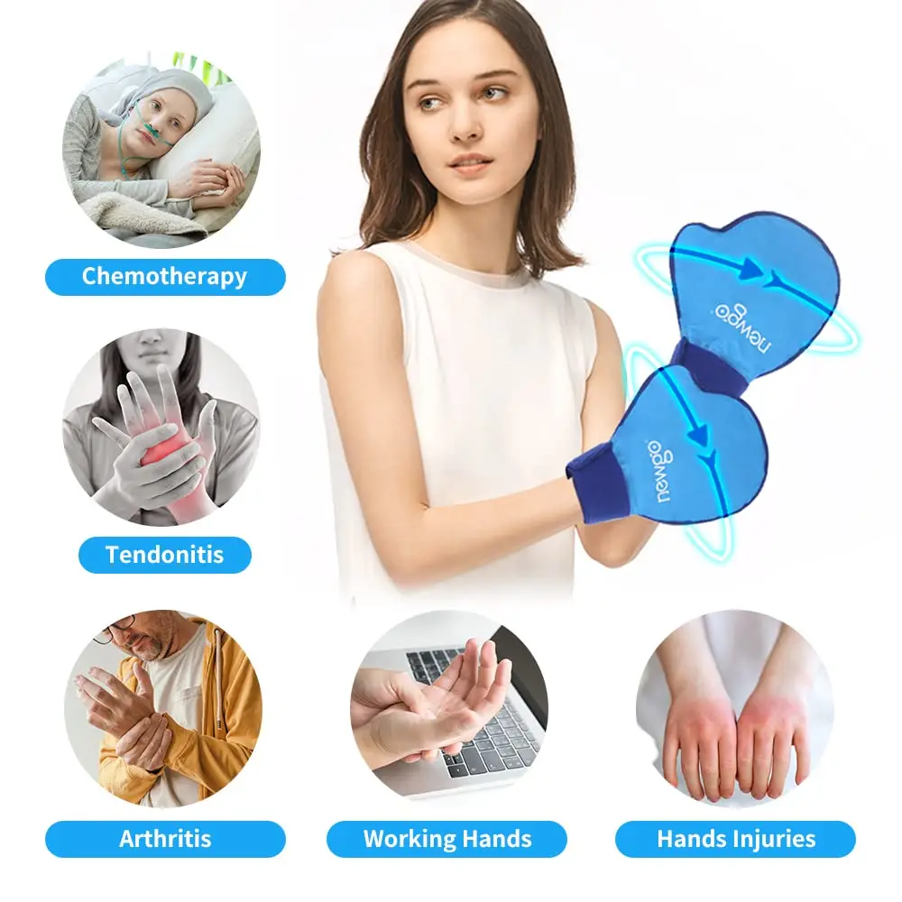 2 Pcs Ice Pack Gloves for Pain Relief Hand Swelling Scald Cold Hot Compresssion Therapy for Arthritis Health Resuable Gel Gloves