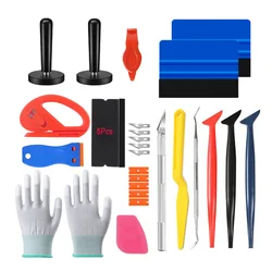 20Pcs/18Pcs Car Vinyl Wrap Tools Window Tint Installation Kit Felt Squeegee Vinyl Knife Vinyl Wrap Magnet Work Gloves