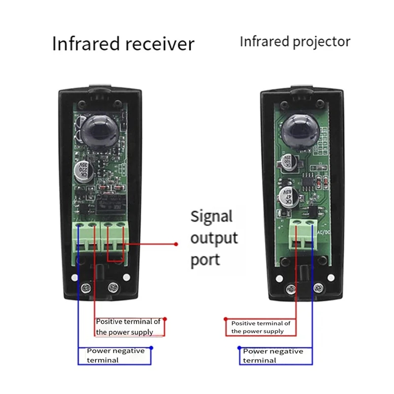 B24B Automatic Gate Door Safety Alarm Infrared  Sensor 15M Battery Photocell DC/AC 12~24V Waterproof IP5