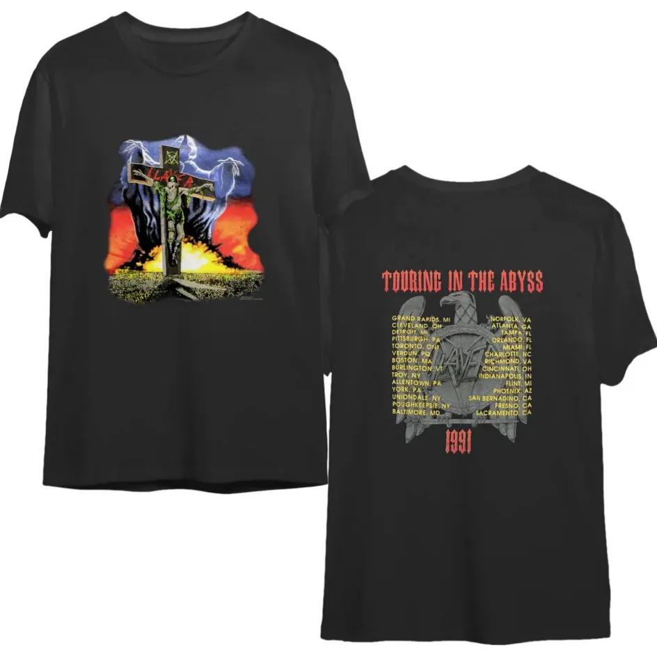 Vintage anni '90 SLAYER Seasons In The Abyss 1991 concert tour shirt