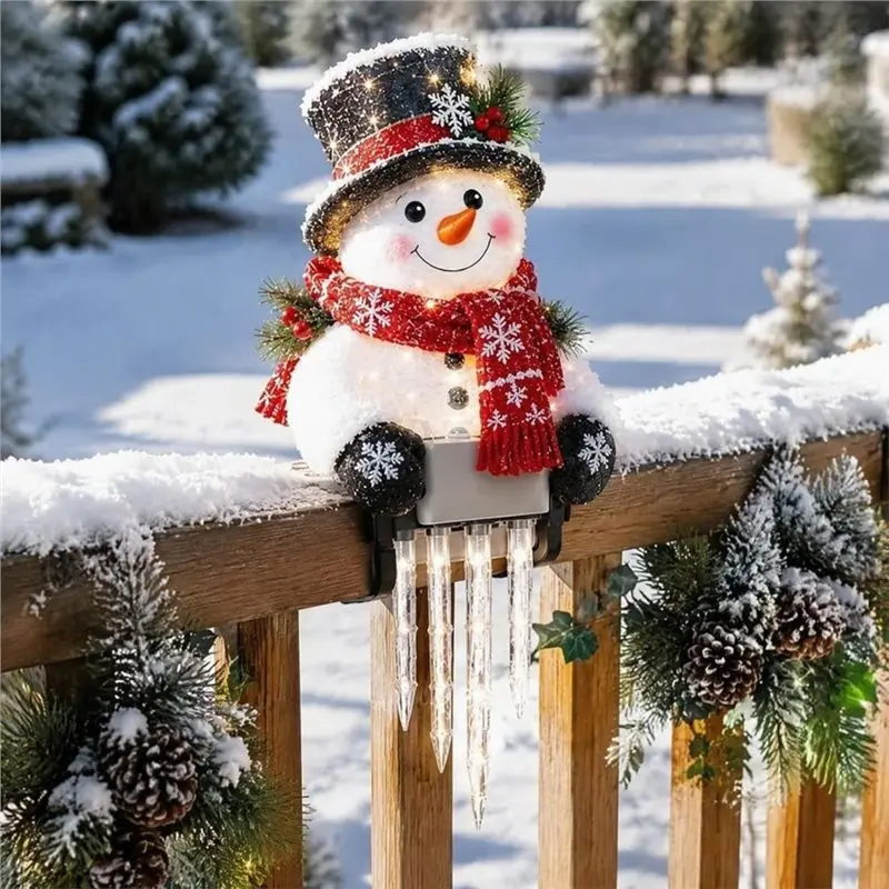 TFORU-Christmas Porch Railing Lights - Festive Character Designs, Railing Light Decoration,Holiday Character Railing Light