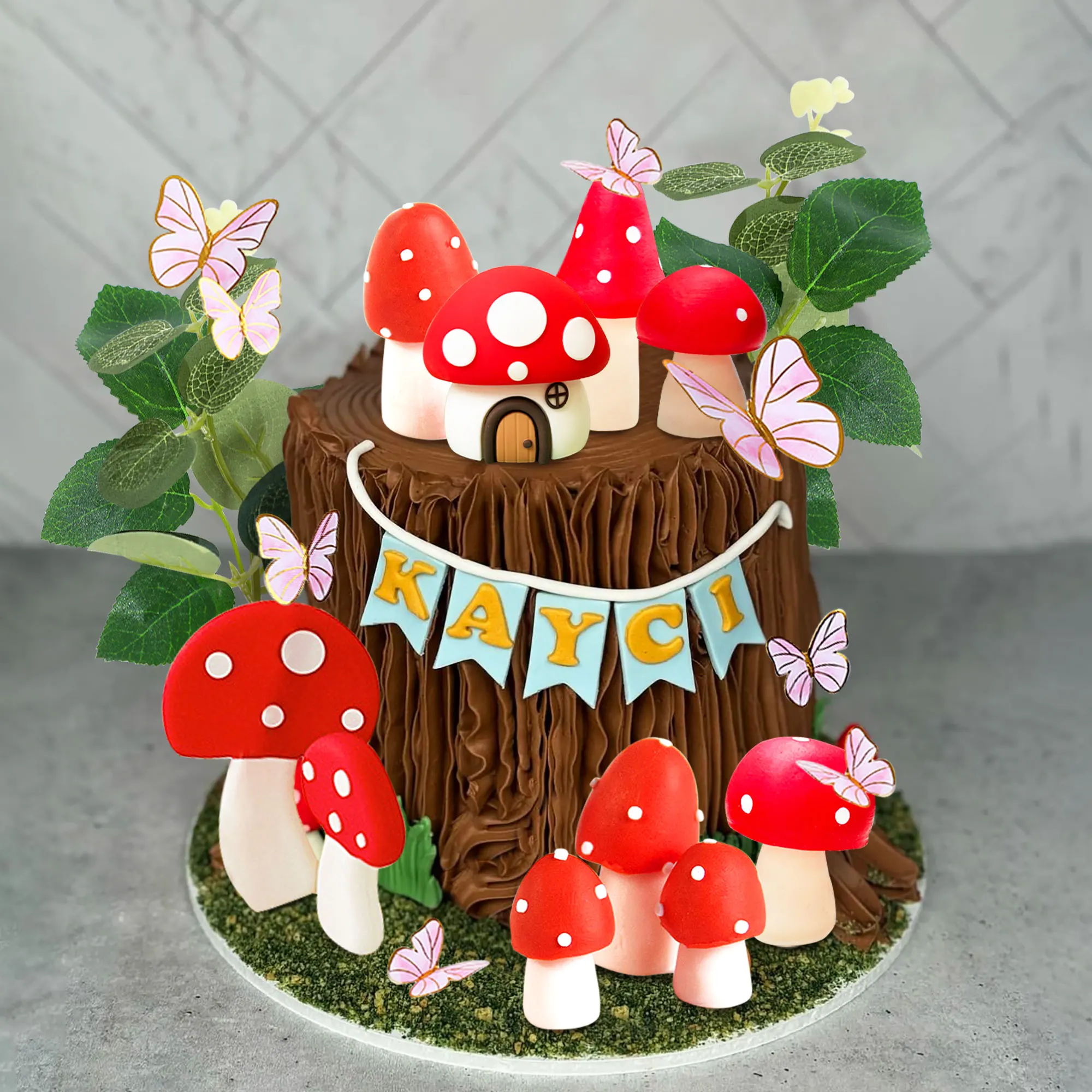 LaVenty Rosa Pilz Haus Kuchen Dekoration Pilz Kuchen Dekoration Fee Kuchen Dekoration Garten Fee Kuchen Dekoration – Detail 11