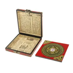 Vintage Feng Shui Luo Pan Chinese Compass Ying-Yang W/ Dragon Pattern Antique Compass Compass Wooden Box Plus Compass