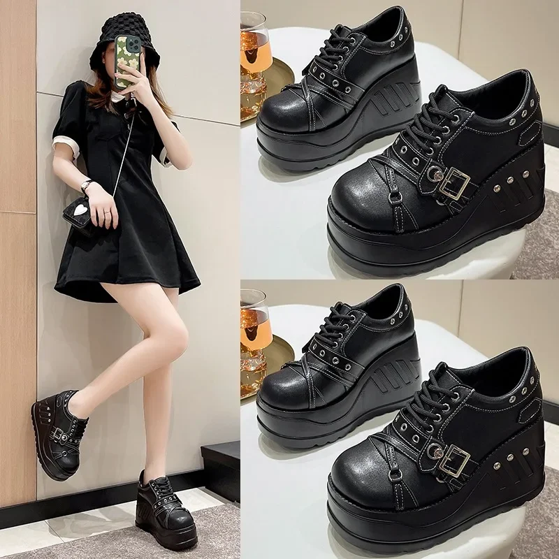 Punk Gothic Pumps Damen 2026 Neu Dicke Sohle Marken-Plateau Mary Jane Schuhe Keilabsatz High Heels Party Cosplay Designer Lolita Schuhe – Detail 18