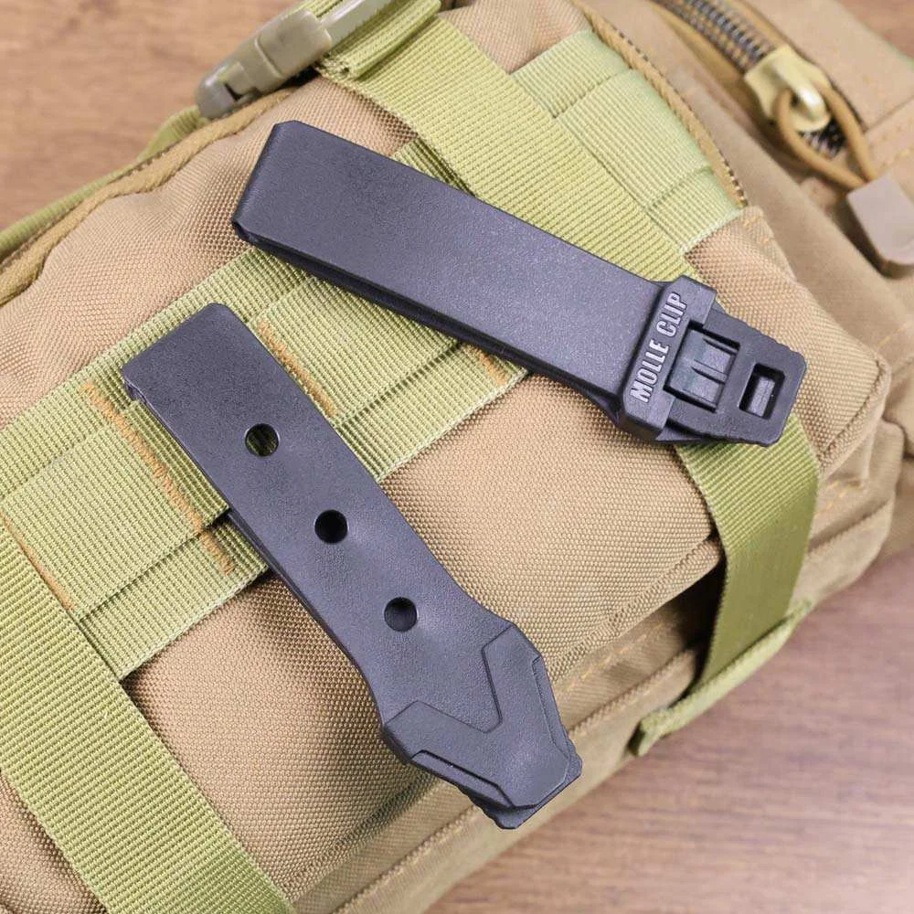 Tactical MOLLE Connection Buckle - Kydex Sheath Waist Belt Clip + Installation Screws
