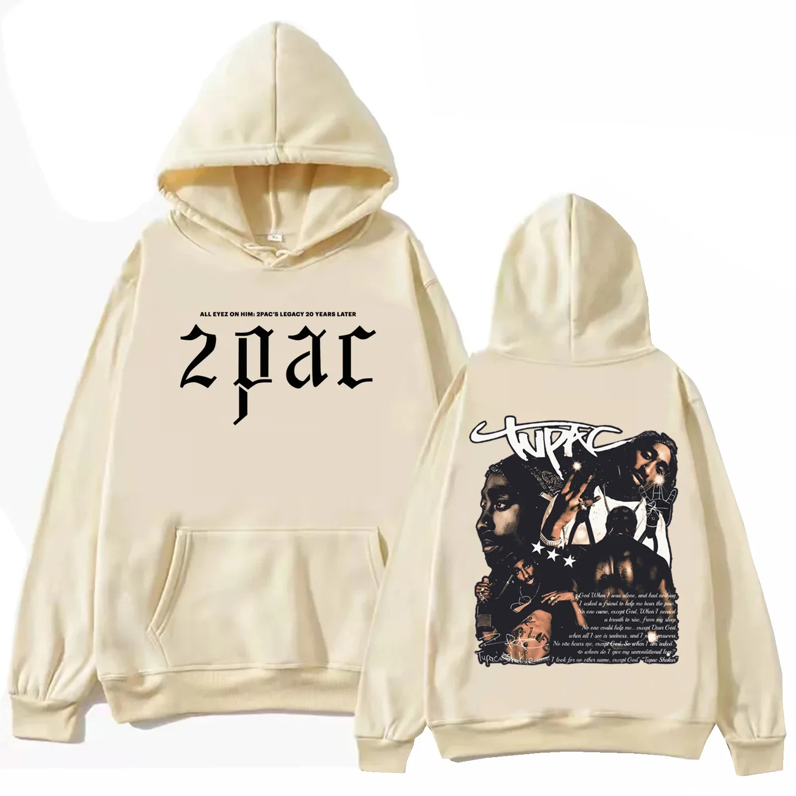 Tupac Shakur 2pac Hoodie Harajuku Hip Hop Pullover Tops Popular Music Sweatshirt Fans Gift