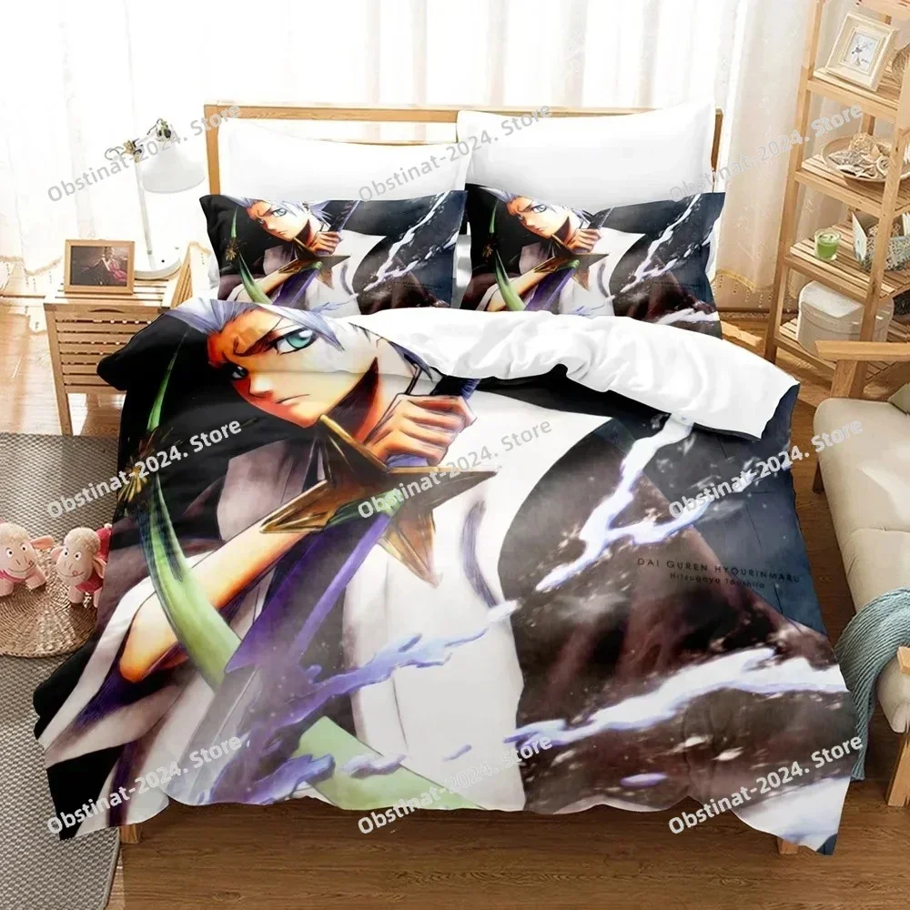 Anime Bleach Kurosaki Ichigo Printed Bed Set Duvet Cover Pillowcase Bedding Set Bed Linen Sheet Quilt Cover Full Queen King Size