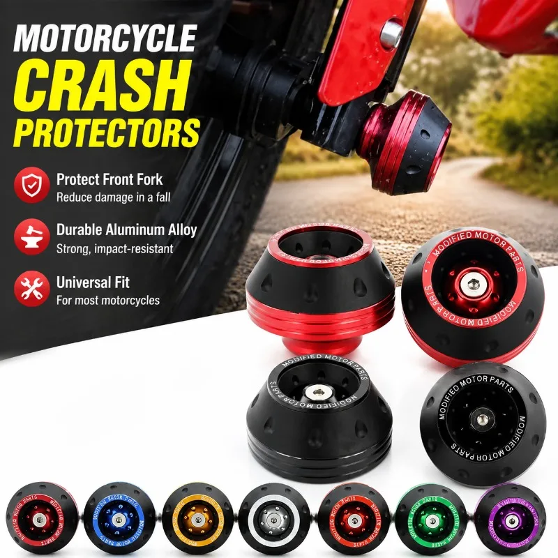 Universal CNC Front Fork Slider Crash Balls for Motorcycles Electric Scooters Anti-fall Front Wheel Protective Cup Stylish