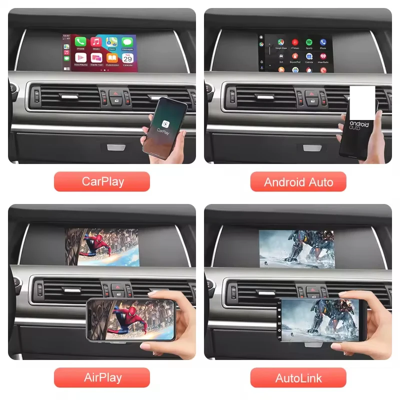 AUTOABC اللاسلكية CarPlay أندرويد السيارات لسيارات BMW 5 Series F10 F11 2012-2017 CIC NBT راديو تشغيل الوسائط المتعددة Airplay الملاحة