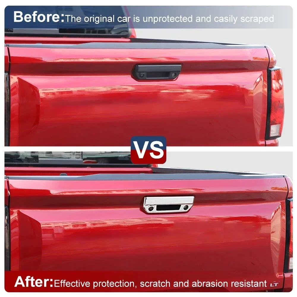 1 مجموعة لشروليه كولورادو جي إم سي كانيون 2023-2025 الخارجي الخلفي الجذع الباب الخلفي غطاء مقبض الباب الكسوة ABS الملحقات الواقية