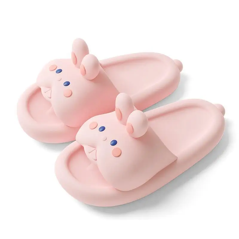 Cute Rabbit EVA Thick Bottom Sandals Women's Summer Home Bathing Slippers Anti-Slip Outdoor Wear Soft Casual Style