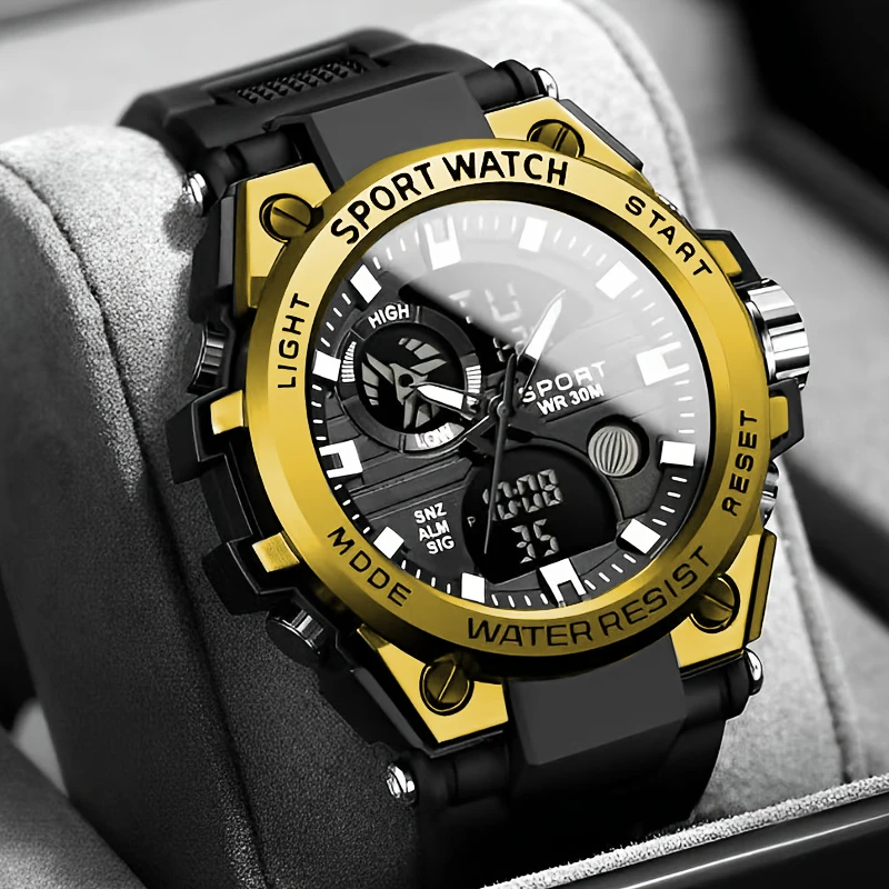 Fashionable men's outdoor sports watch, multi-functional electronic watch for teenagers and students