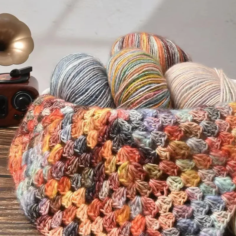 50g/ball Multi Color Blended Yarn Knitted And Crocheted Handicrafts 73% Cotton 27% Acrylic Camouflage Cotton Yarn